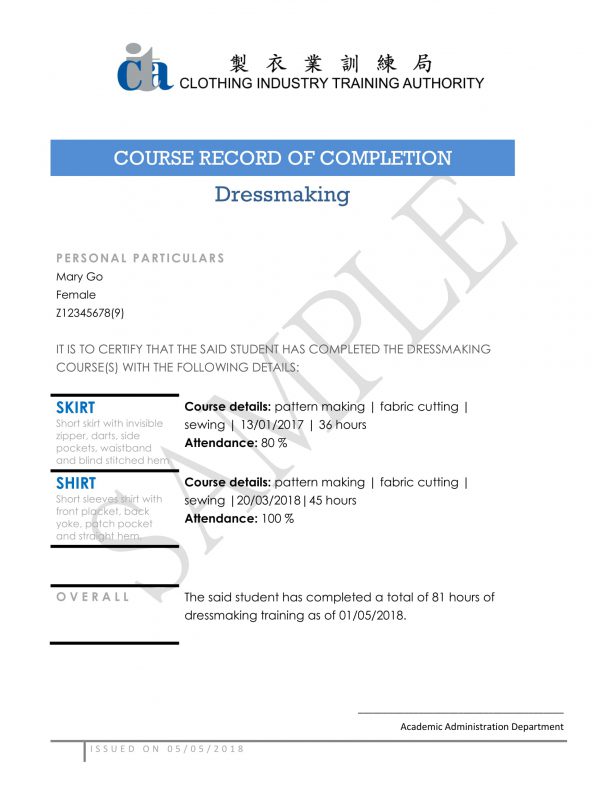 COURSE RECORD OF COMPLETION-1 COURSE RECORD OF COMPLETION-1